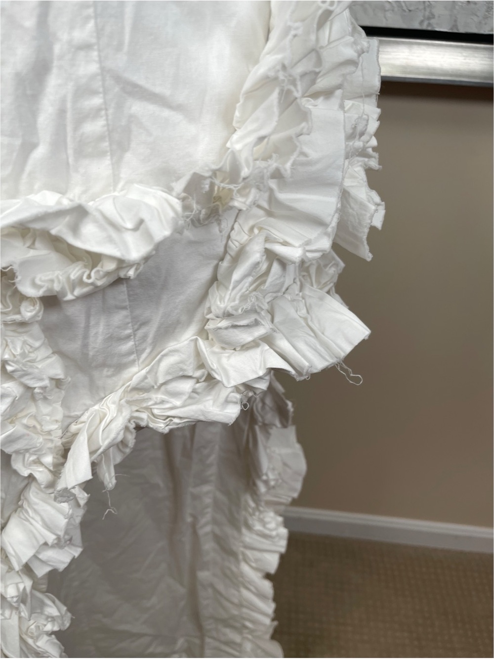 NBD Arabella Strapless Ruffle High Slit White Maxi Dress Size Small - Picture 6 of 10